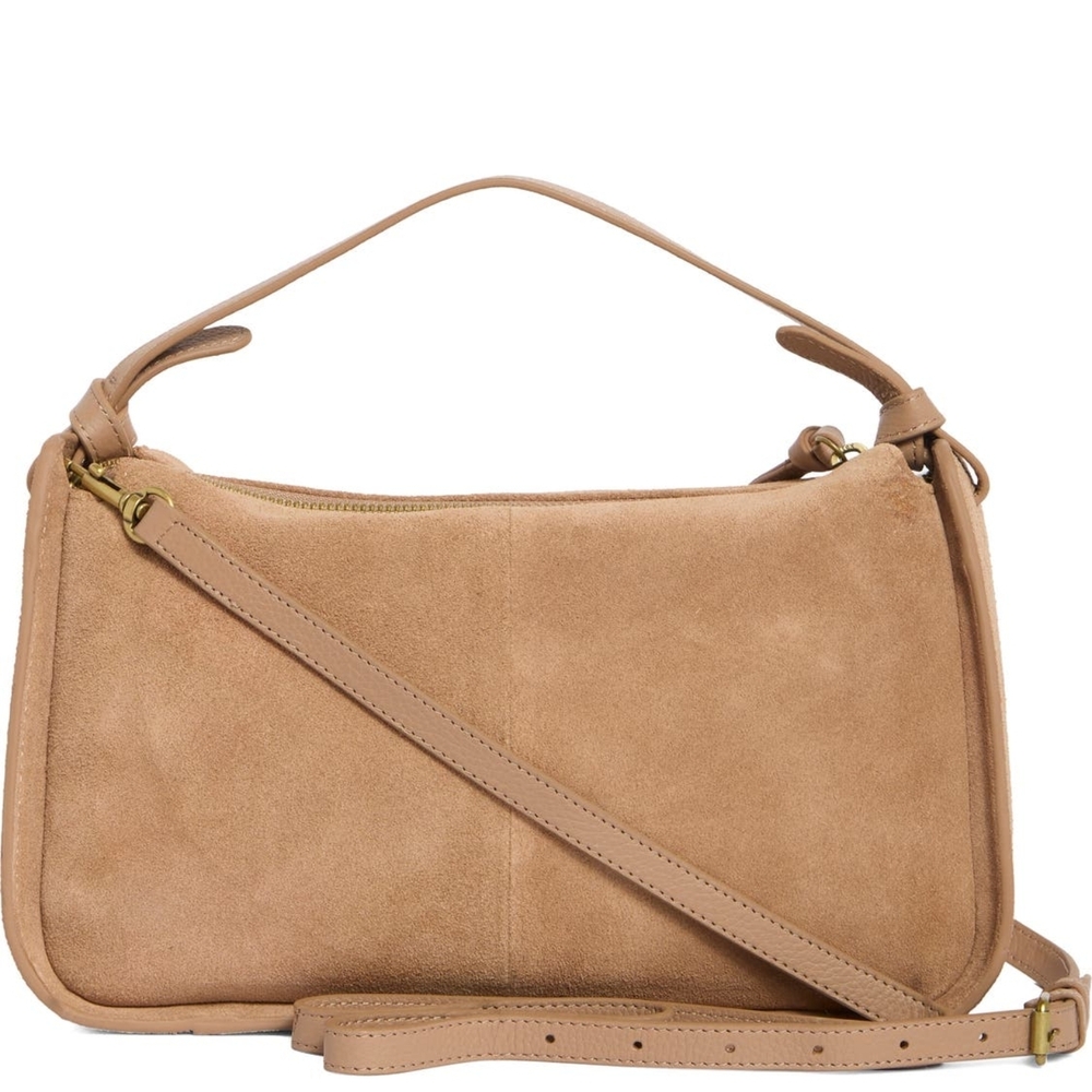 Lucky Brand Tan Purse Leather  Suede Shoulder Crossbody Bag - Picture 8 of 12
